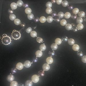 Diamonds & Tahitian Pearls 14k (585) White Gold